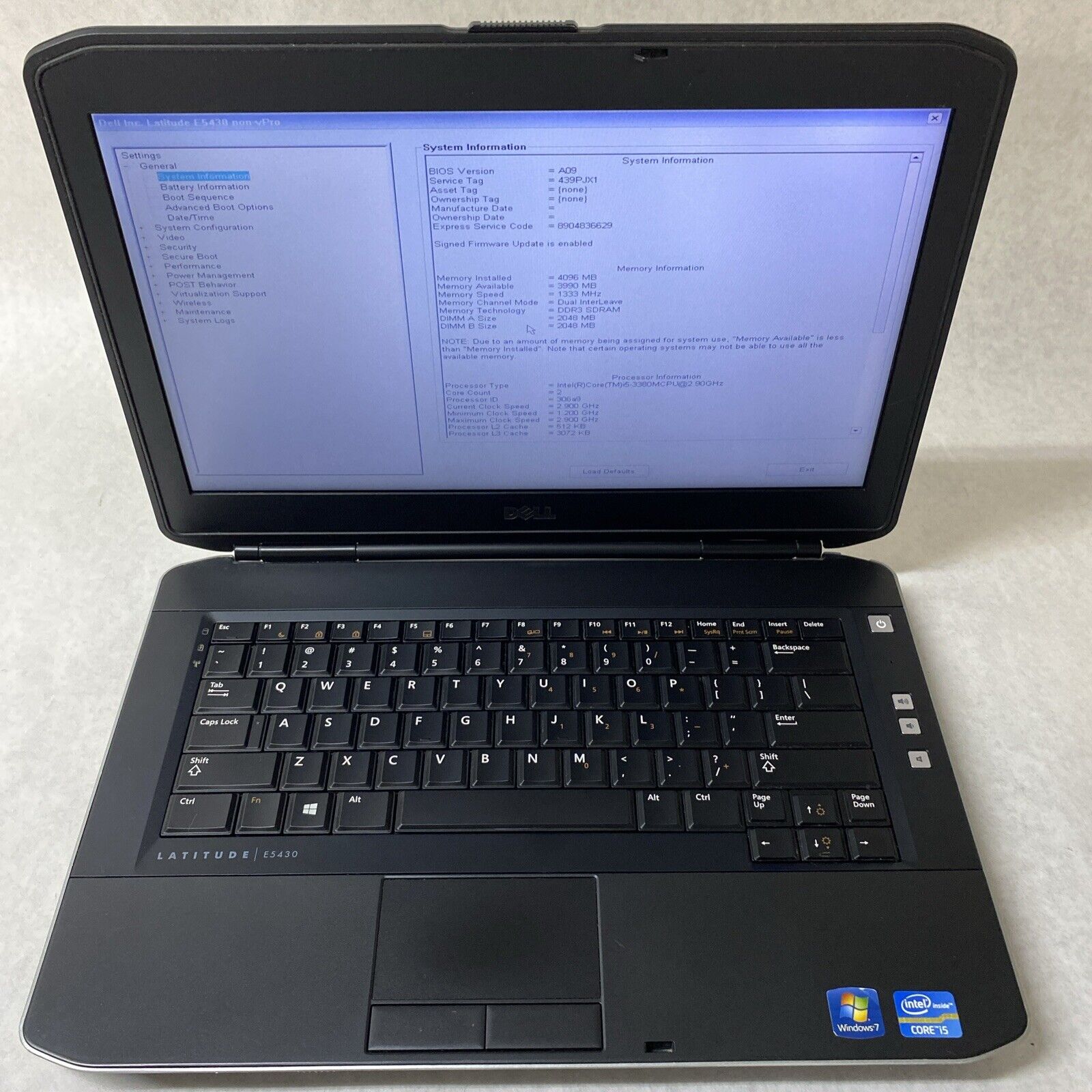 Dell Latitude E5430 Laptop 14" Intel i5-3380M 2.50GHz 4GB RAM No HDD OS