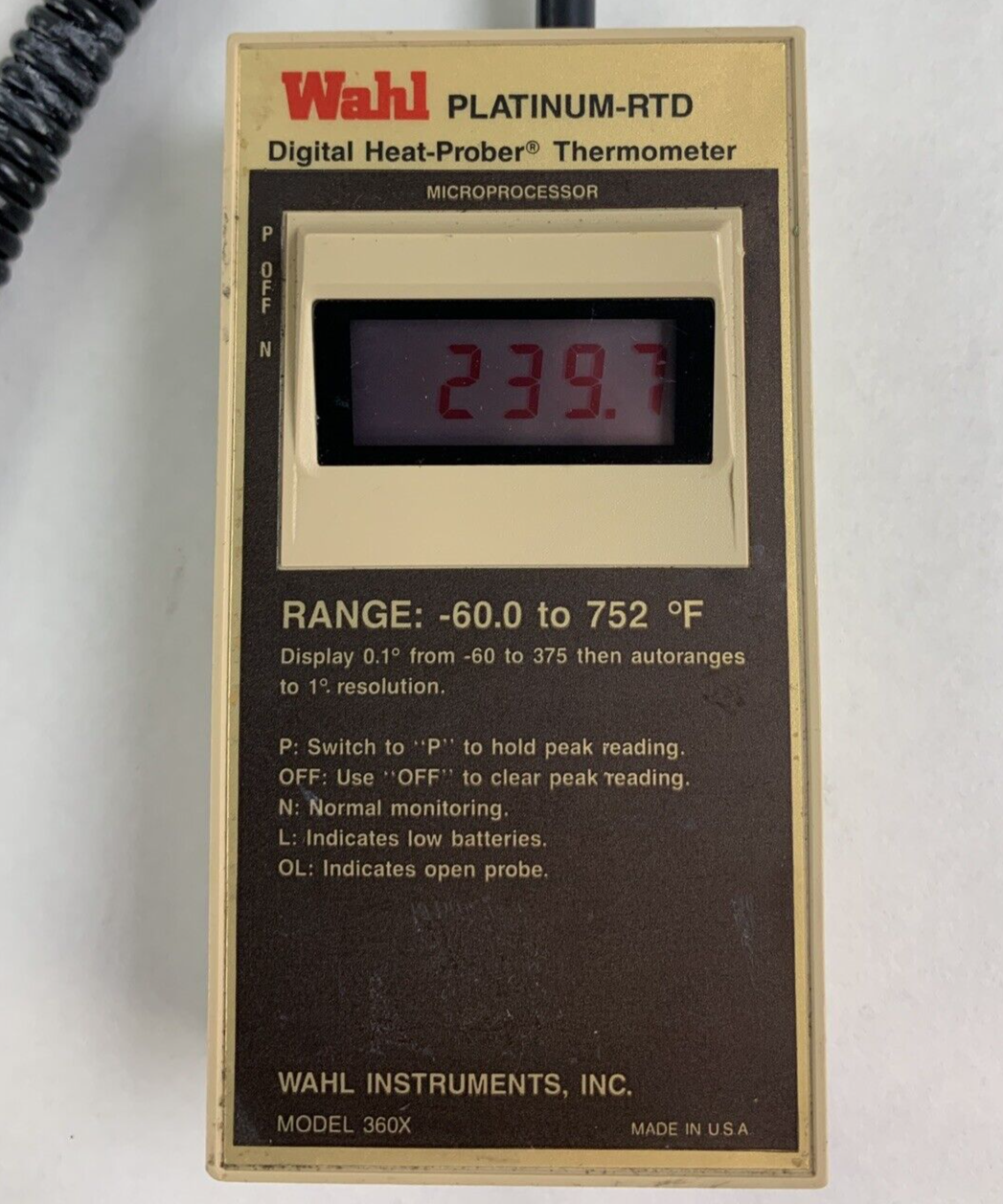 Wahl 360X Microprocessor Circuit Heat-Prober Thermometer Power Tested