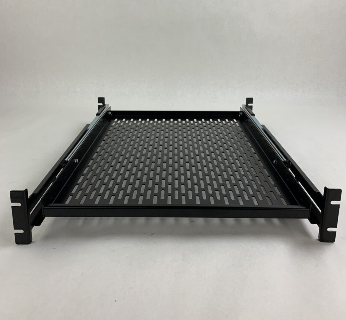 StarTech UNISLDSHF19 2U Adjustable Mounting Depth Sliding Rack Mount Shelf