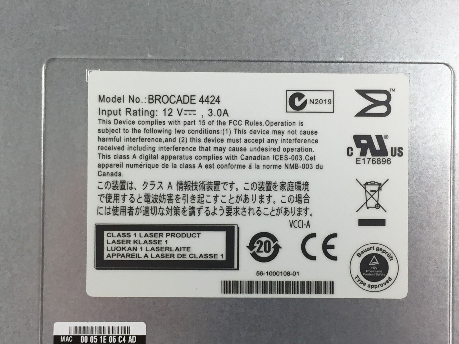 Dell GX499 0GX499 Brocade 4424 M1000E 4Gbps Fiber Channel Switch