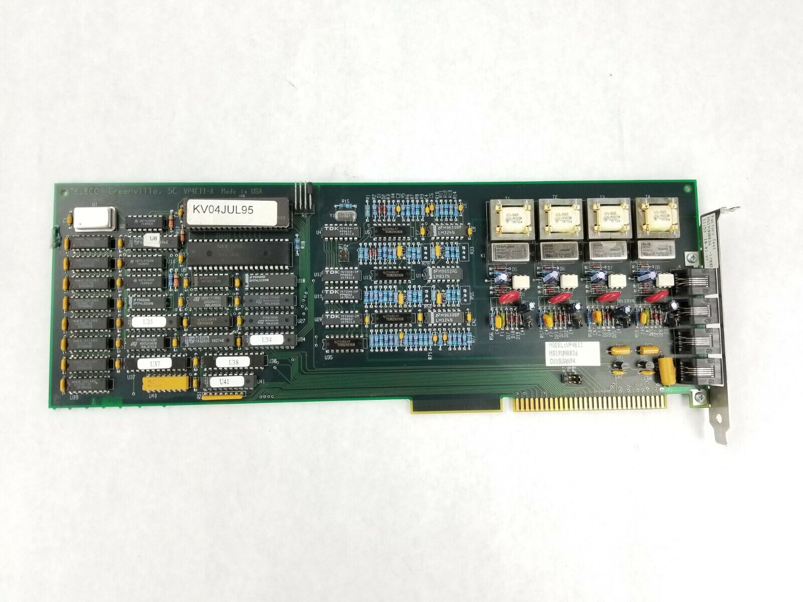 Teleco VP4EII-A MS19UN0036 17841 8-BIT ISA Card