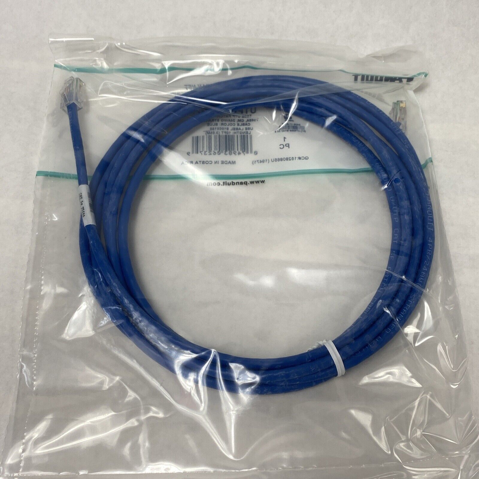 Lot of 10 Panduit UTPCH3YLY 10ft Blue TX5E UTP Patch Cord T568A