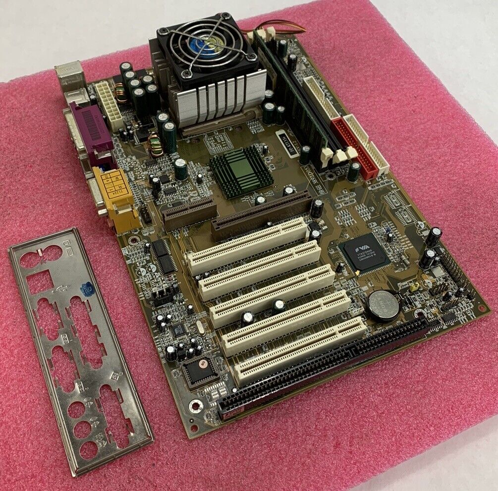 VIA VT 8363-686A Motherboard AMD Duron 800MHz 256MB RAM w/Shield