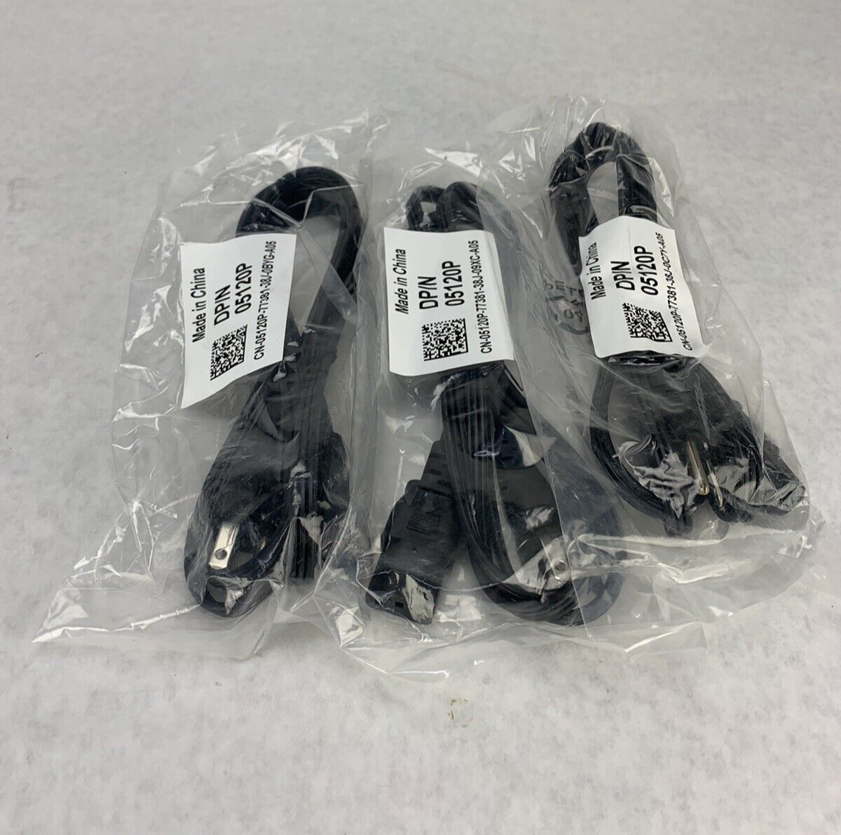 Lot of 3 Dell 05120P Power Cord Cable