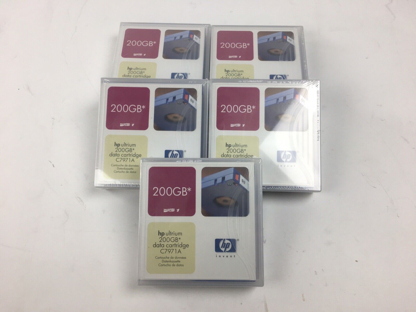 HP LTO-1 Ultrium 200GB Data Cartridge C7971A (Lot of 5)