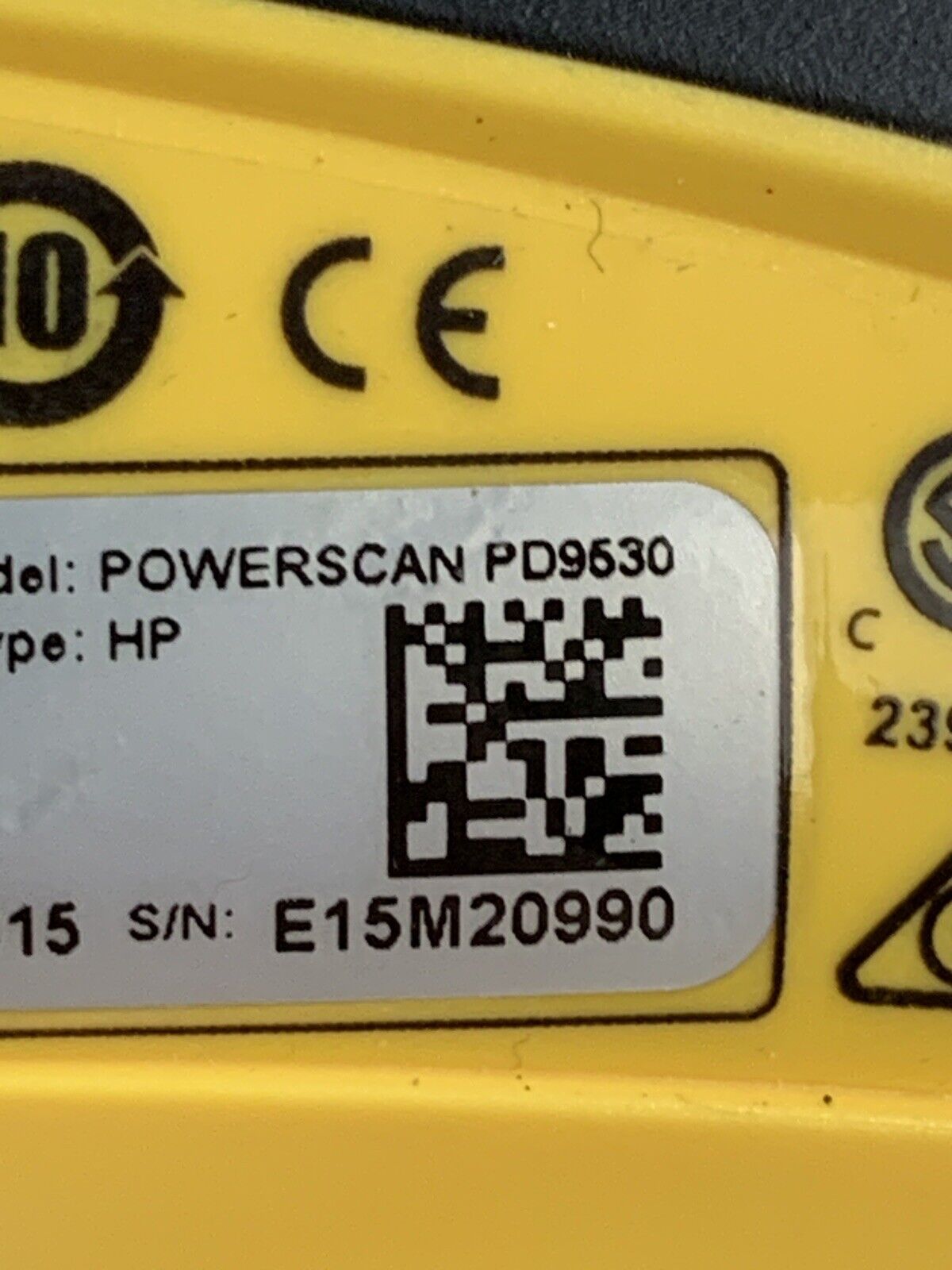 Datalogic PowerScan PD9630 Yellow 1D 2D Area Barcode Scanner Tested w/ Cord