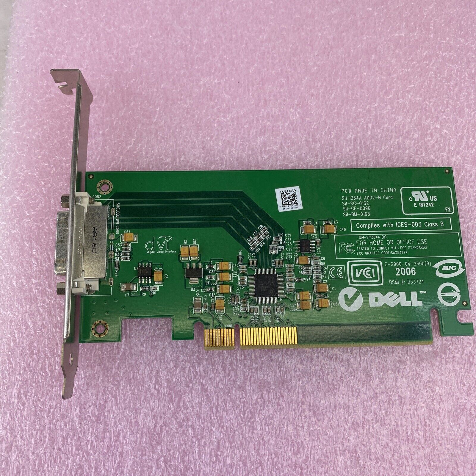 Dell 0FH86 KH276 0KH276 Sil 1364A ADD2-N PCIe DVI-D Full Height GPU