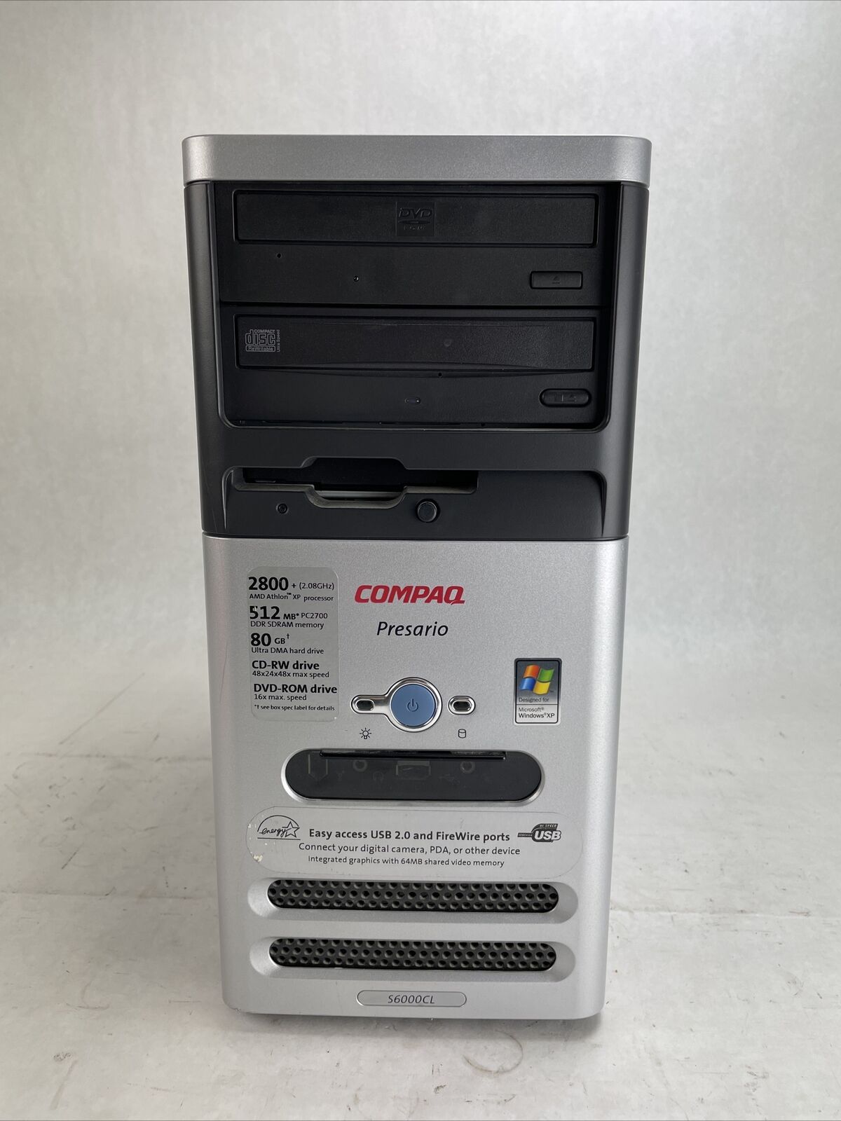 HP Presario S 600CL MT AMD Athlon 2.08GHz 512MB RAM No HDD No OS