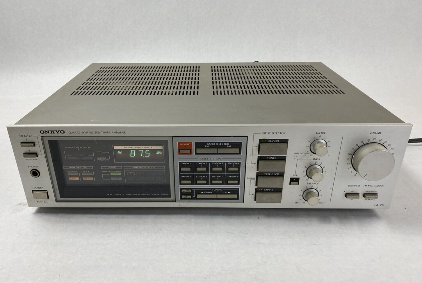 Vintage Onkyo Model TX-26 Quartz Synthesized Tuner Amplifier Untested