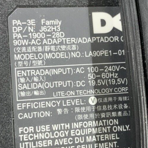 Mixed Lot of 5 Dell AC Adapter 90W 19.5V 4.62A