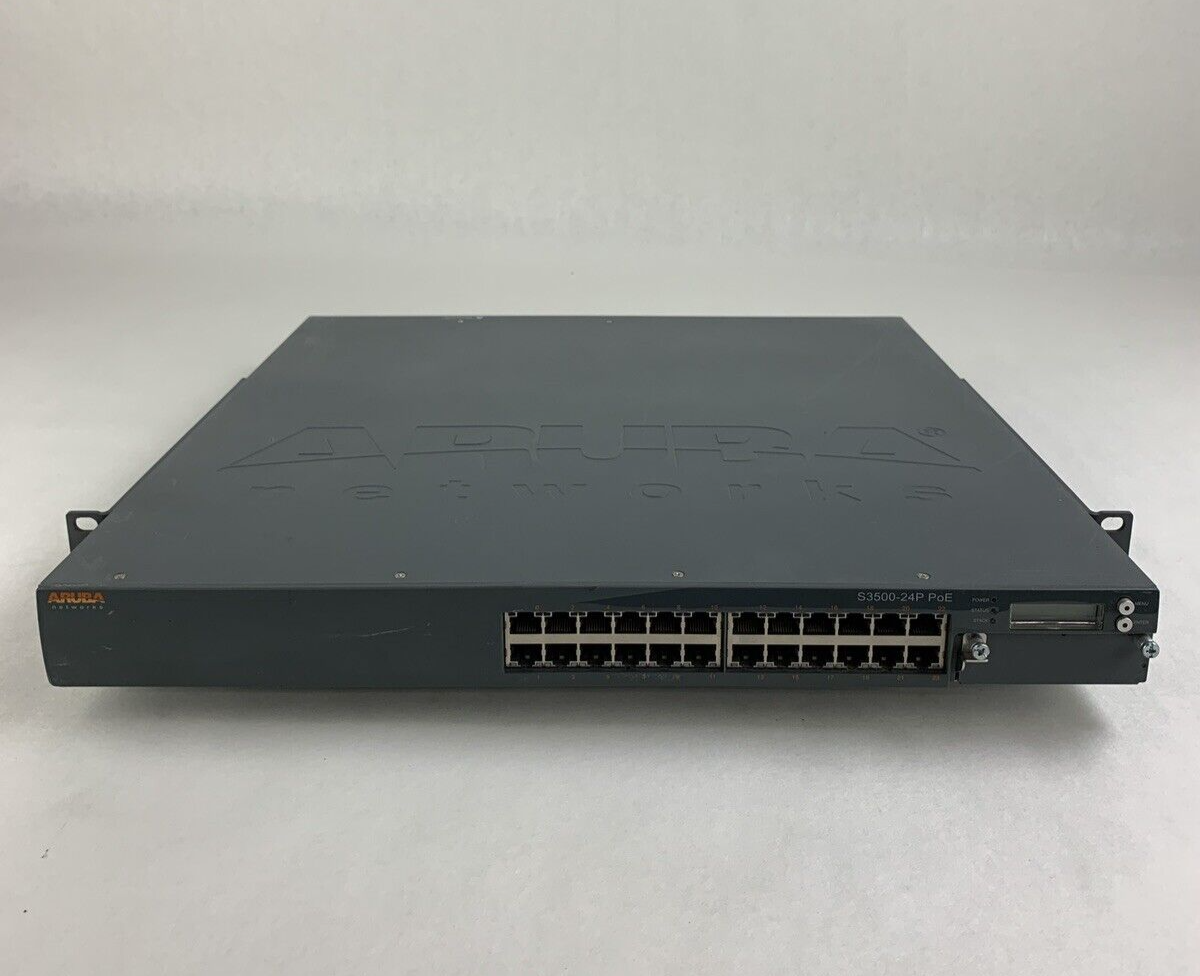 Aruba Networks S3500-24P POE 24 Port Network Ethernet Switch Tested and Reset