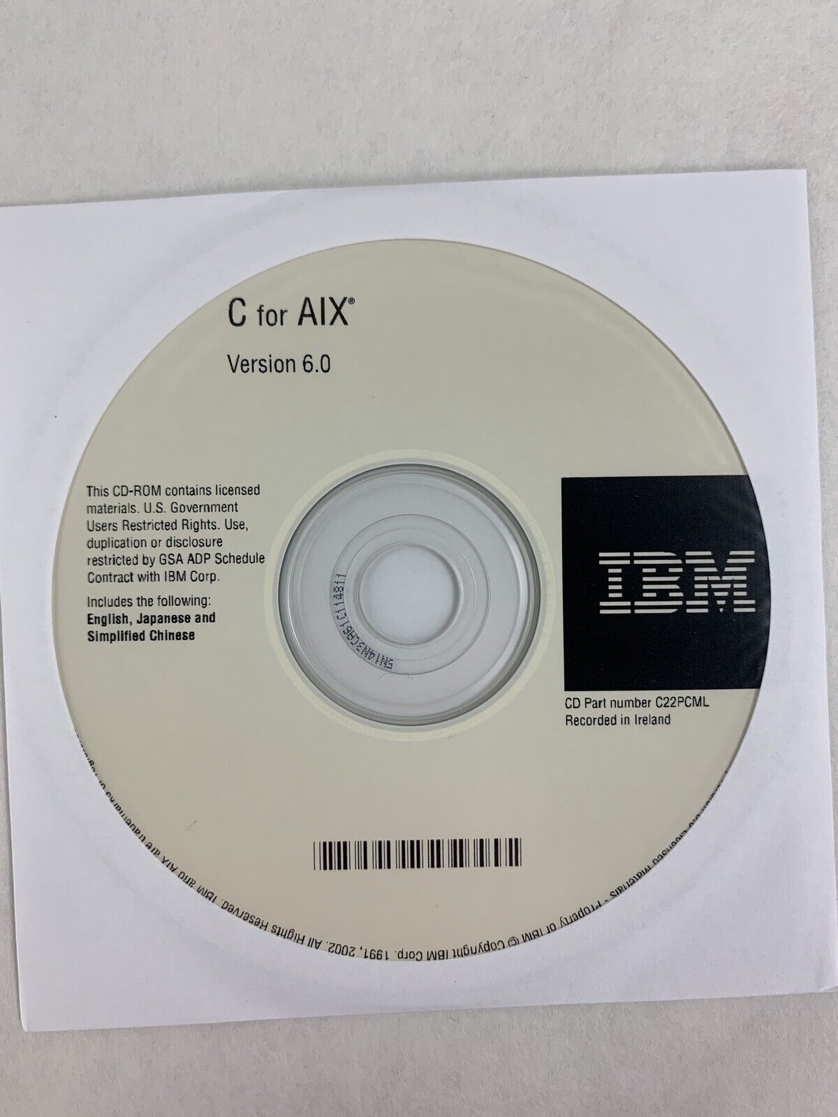 New Vintage Box Opened IBM C For AIX Version 6.0 C22PCML