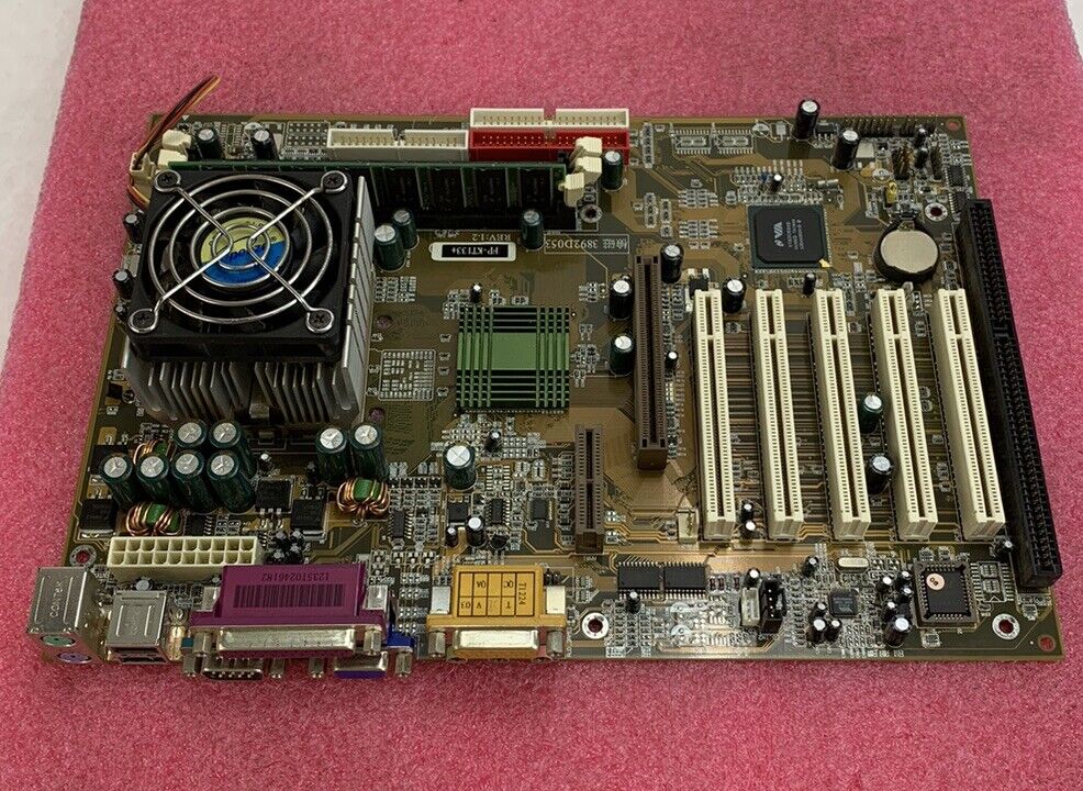 VIA VT 8363-686A Motherboard AMD Duron 800MHz 256MB RAM w/Shield