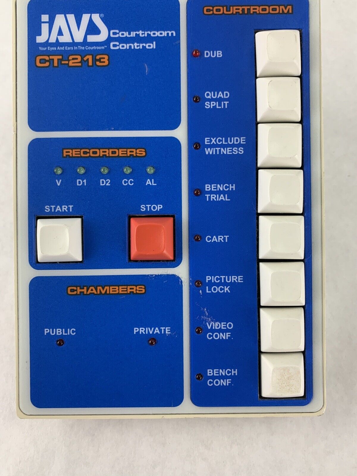 JAVS CT-213 Courtroom Control Audio Interface