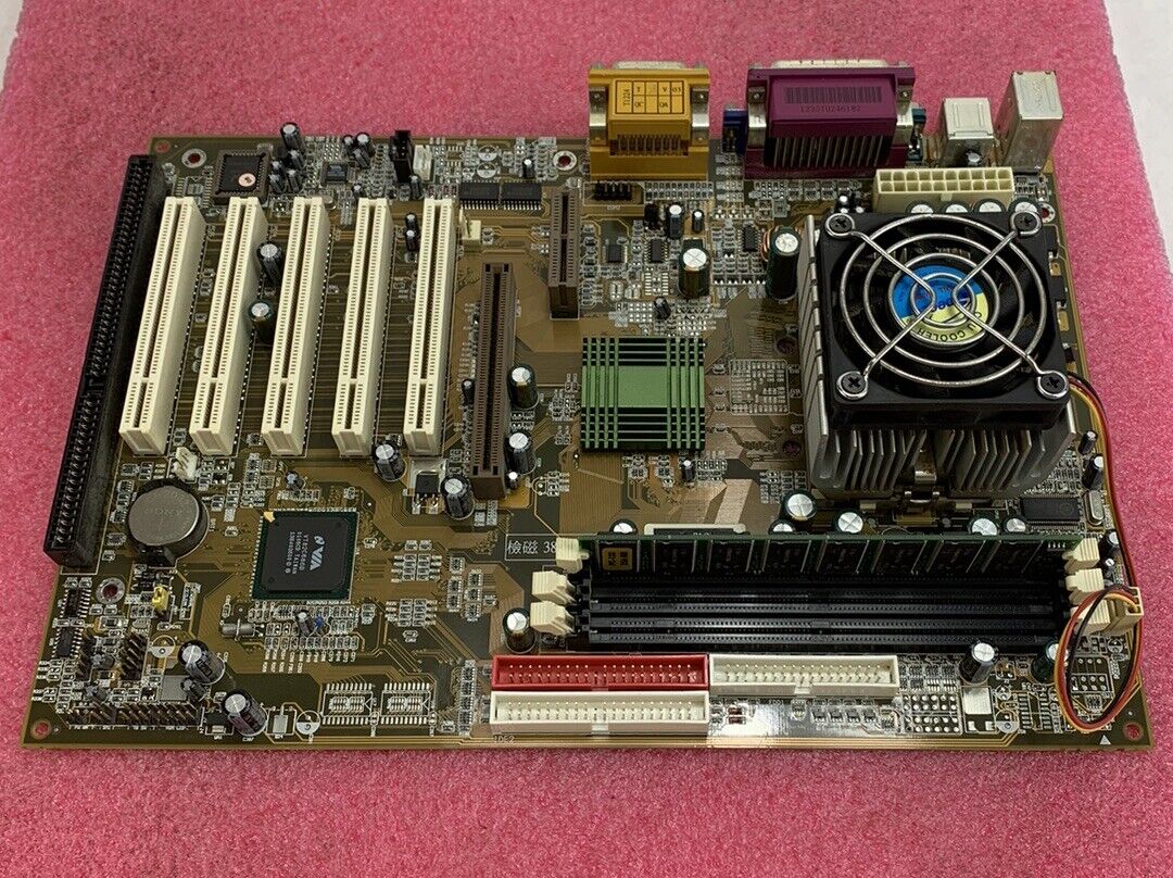 VIA VT 8363-686A Motherboard AMD Duron 800MHz 256MB RAM w/Shield