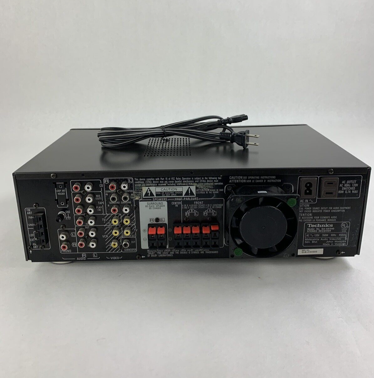 Technics SA-AX540 Stereo Receiver Tested Loud Fan No Remote