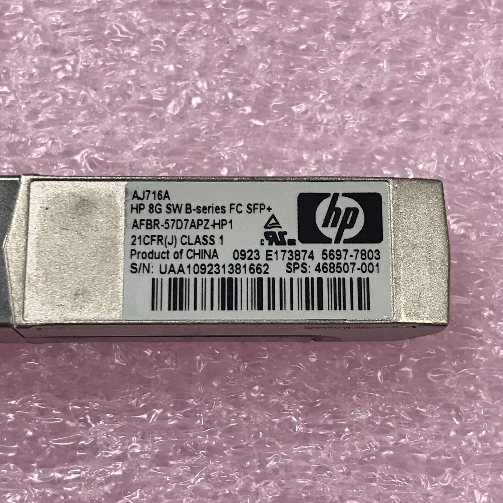 HP AJ716A 8G Fiber Channel FC SFP+ Transceiver Module AJ716-63001 (Lot of 12)