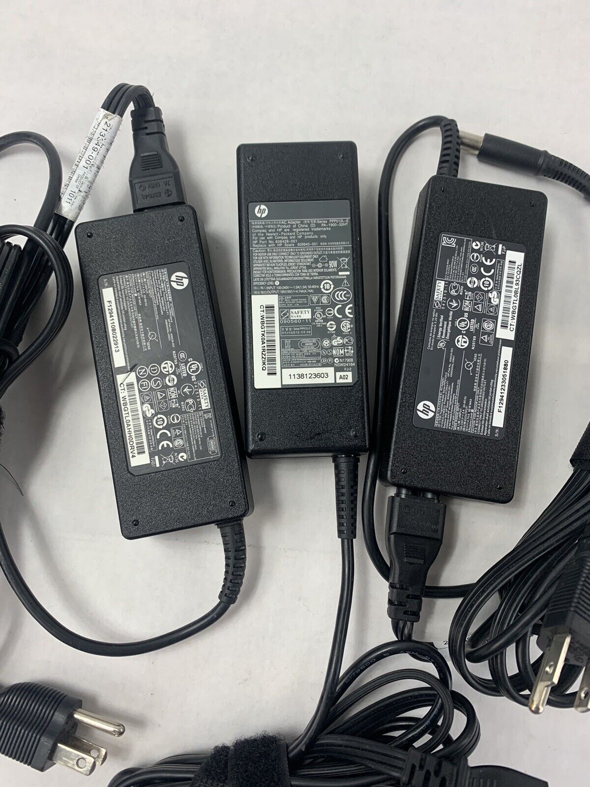 Lot 3 Genuine HP PPP012L-E 756414-001 19V 4.74A 90W Laptop Charger Adapter