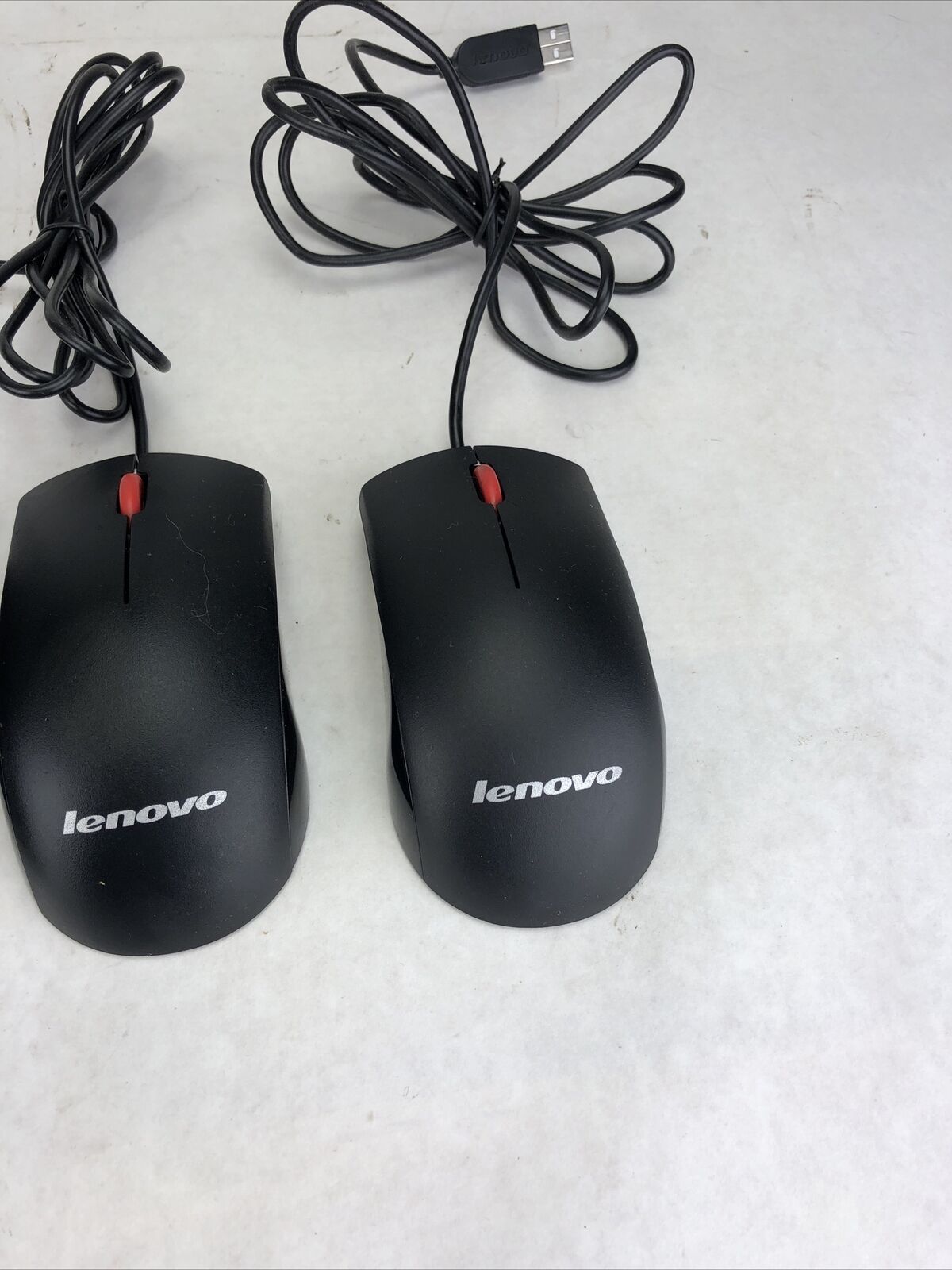 Lenovo MOEUUQA Black Wired USB Mouse (Lot of 4)