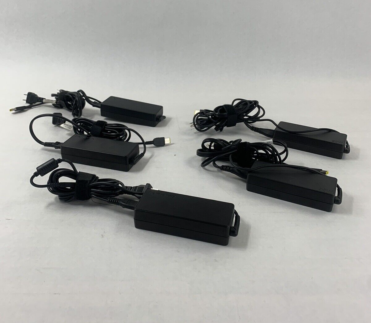 Mixed Lot of 5 Lenovo 20V 4.5A 90W AC Power Adapter