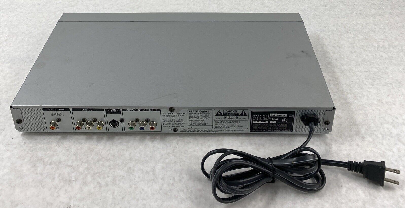 Sony DVP-NS425P DVD CD Player 12bit 54MHz Video D/A Converter TESTED