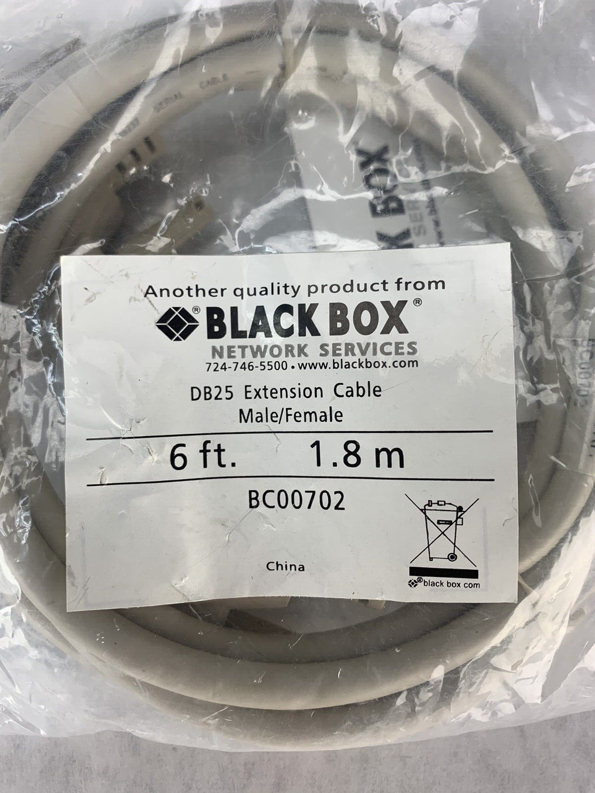 Black Box BC00702 DB25 Extension Cable