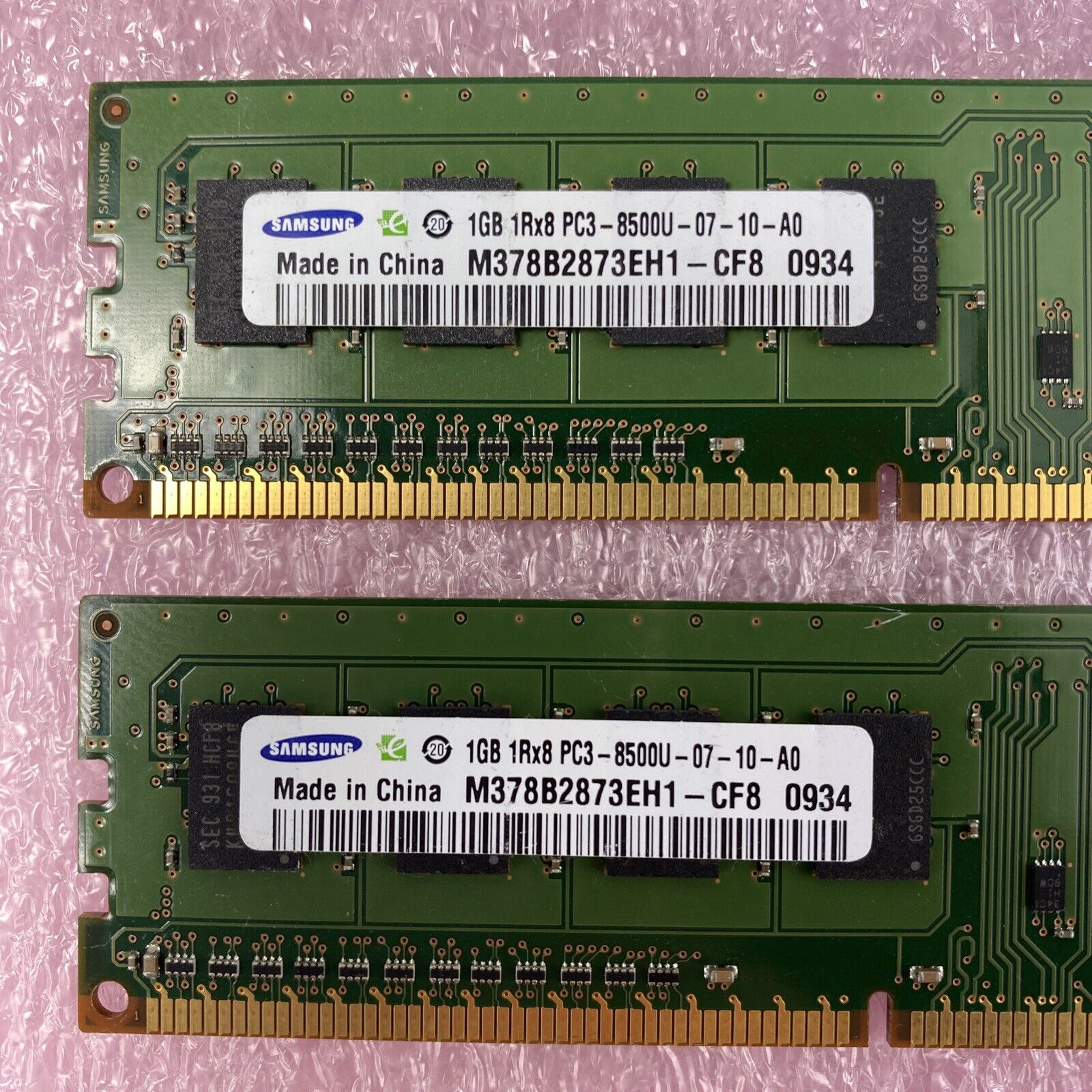 Lot( 2 ) 1GB Samsung M378B2873EH1-CF8 PC3-8500 DDR3-1066 Desktop RAM Memory