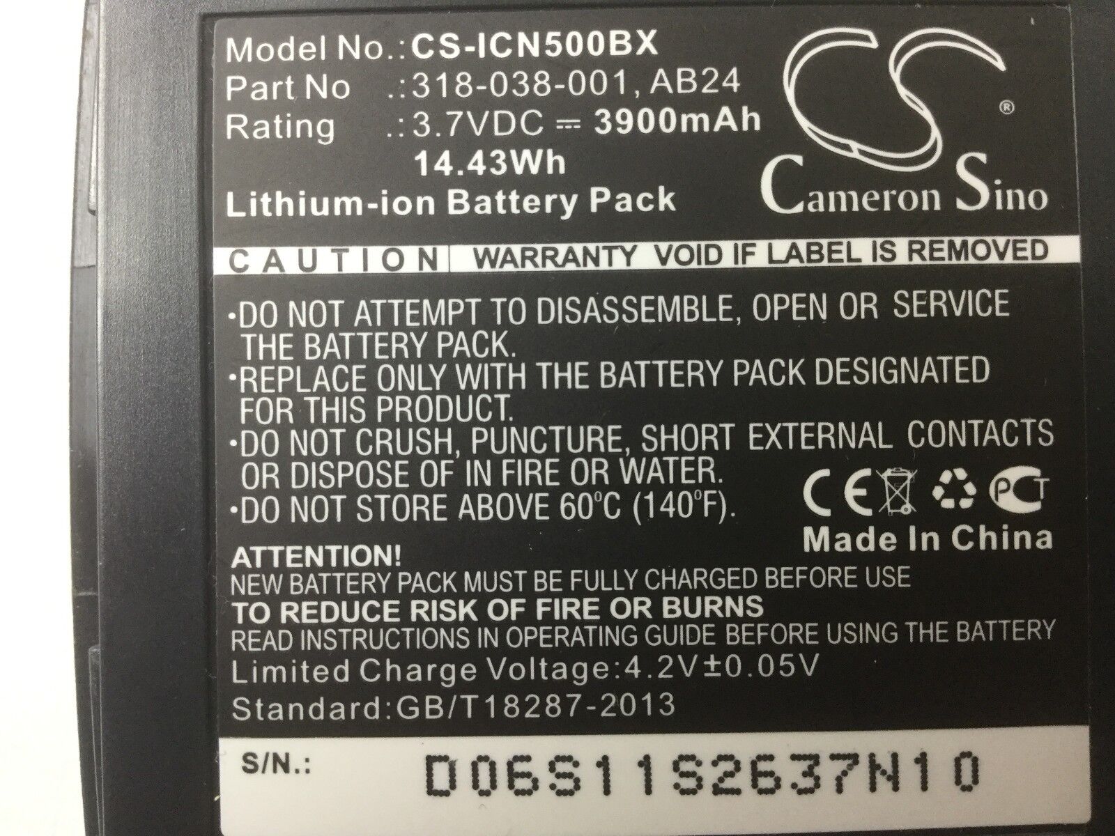 Cameron Sino CS-ICN500BX Battery Pack