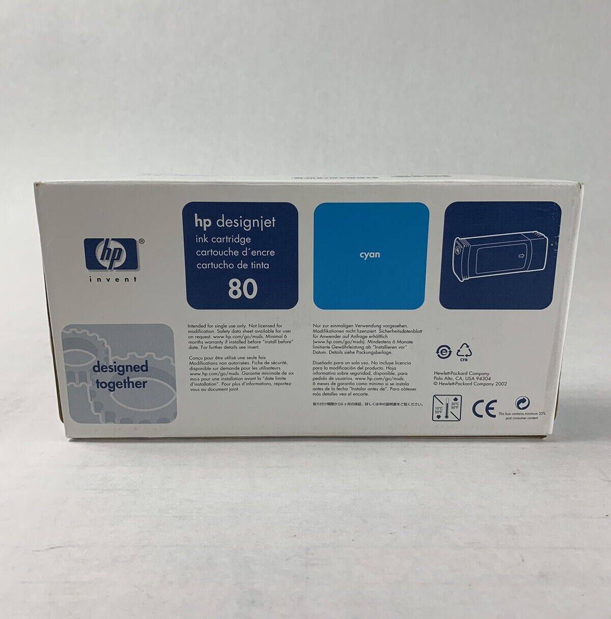 HP Cyan 350ml C4846A Ink Designjet 1000 (Lot of 2)