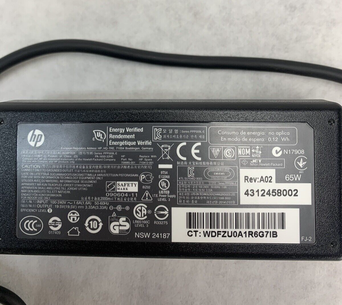 Lot of 4 HP AC Adapter Power Supply 709985-001