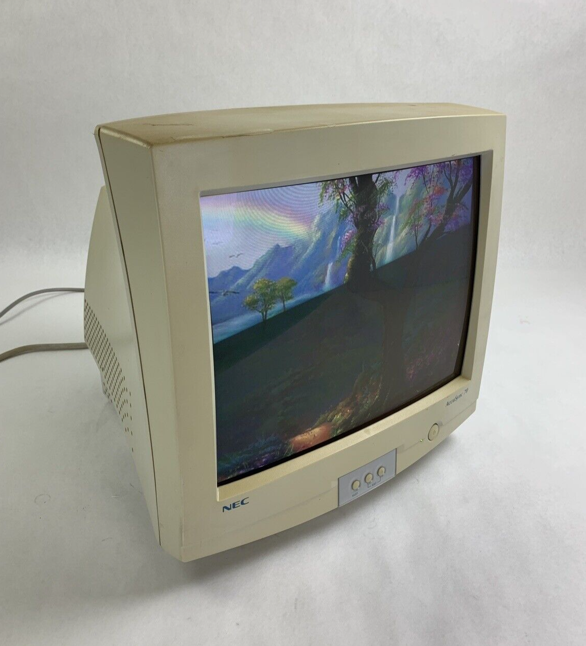 NEC AccuSync 70 N703  17" CRT VGA Color Monitor Retro Gaming Tan No Stand