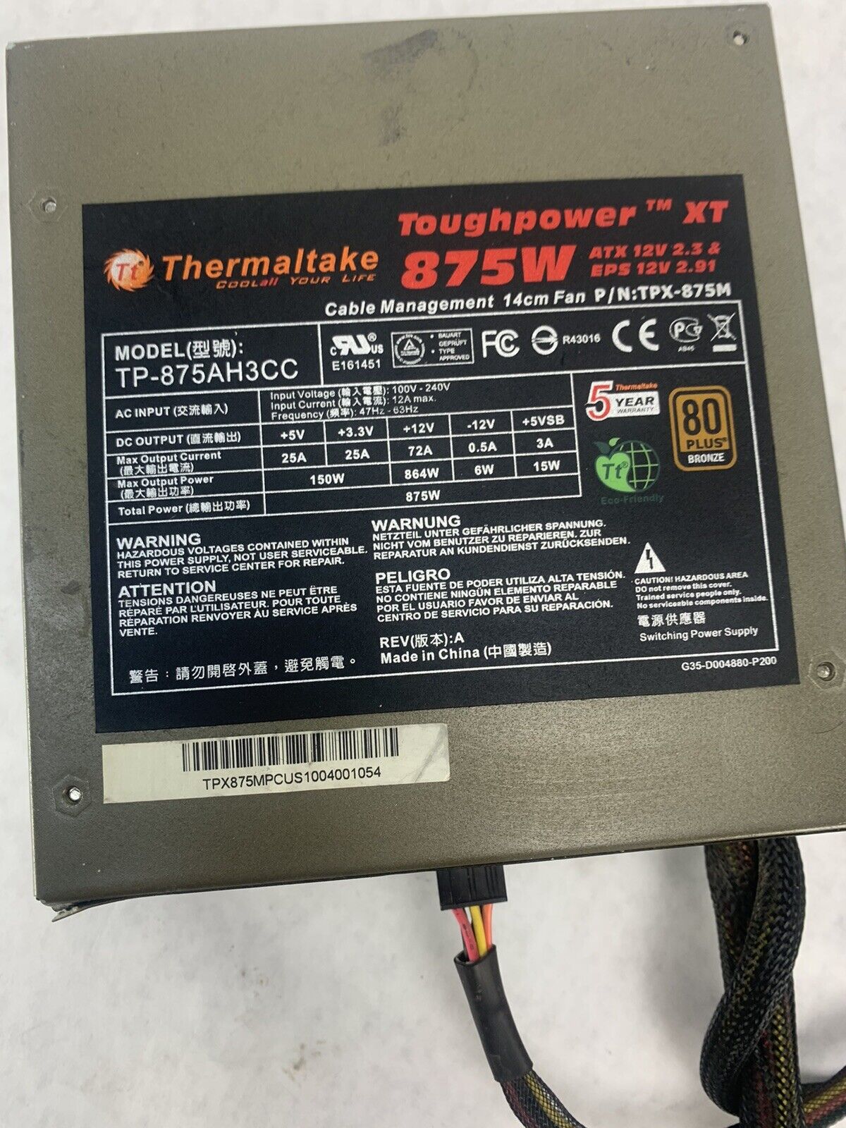 Thermaltake Toughpower XT 775W TP-775AH3CC TPX-775M