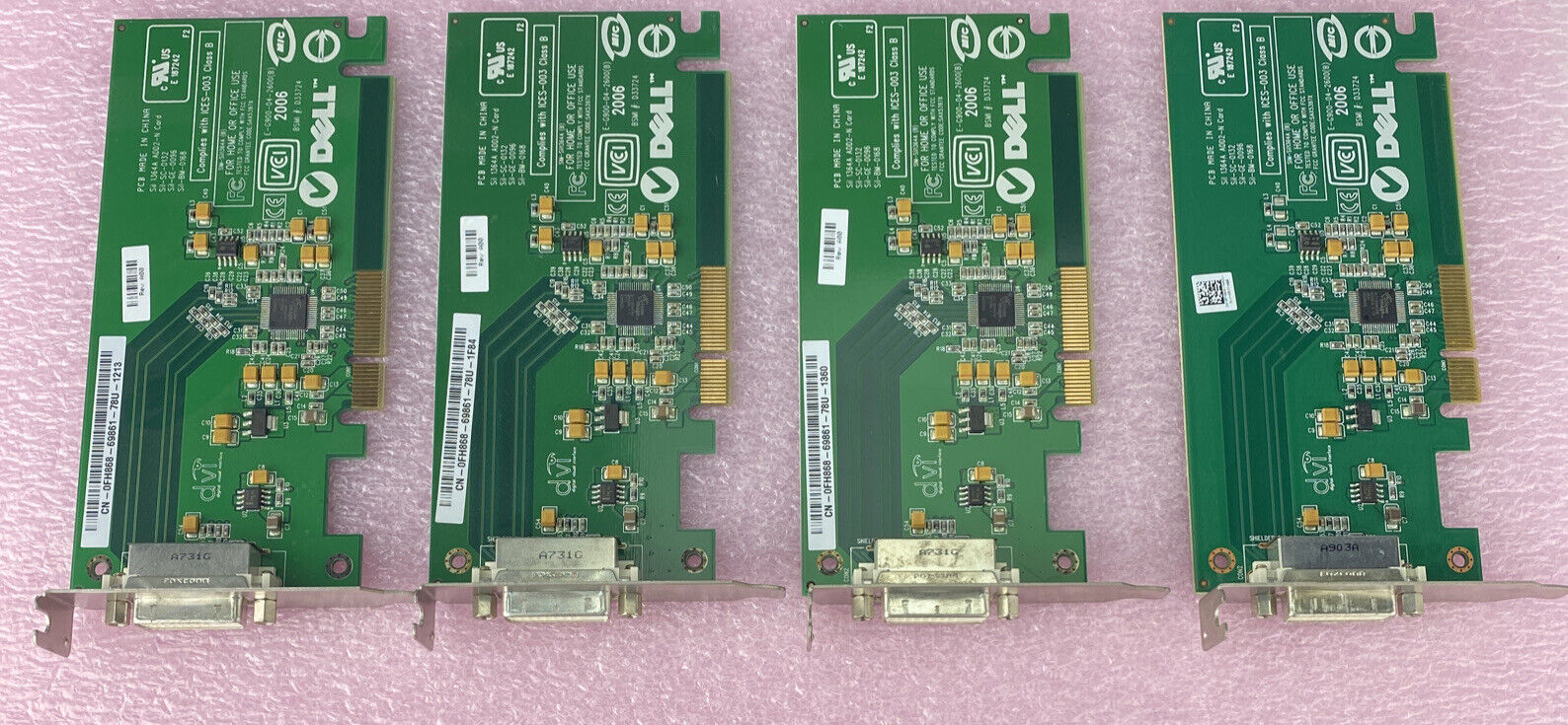 Dell 0FH86 KH276 0KH276 Sil 1364A ADD2-N PCIe DVI-D SFF GPU (Lot of 4)