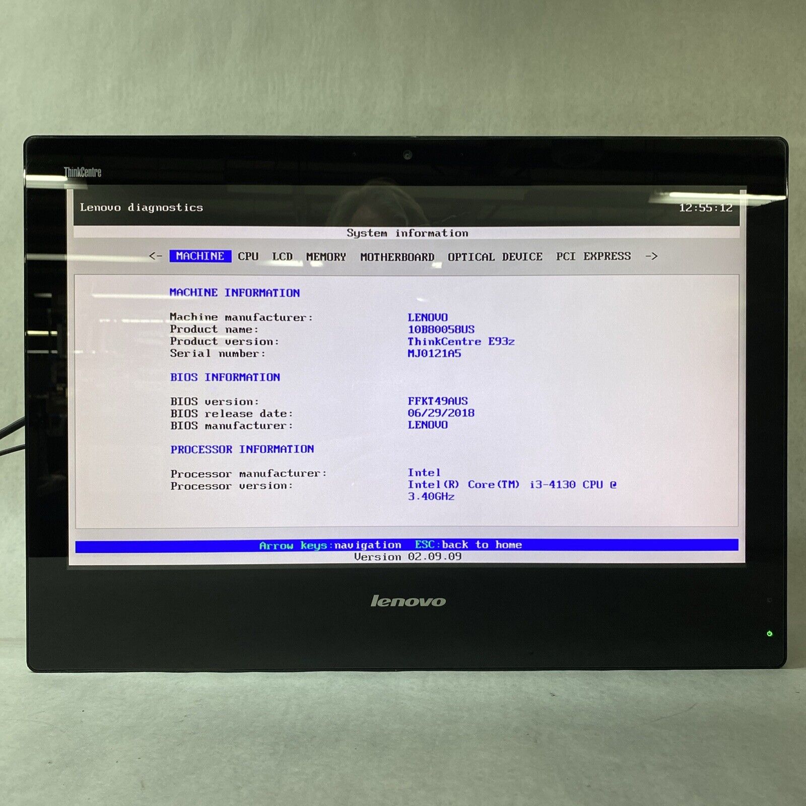 Lenovo ThinkCentre E93z AIO Intel Core i3-4130 3.40GHz 8GB RAM No Stand HDD OS