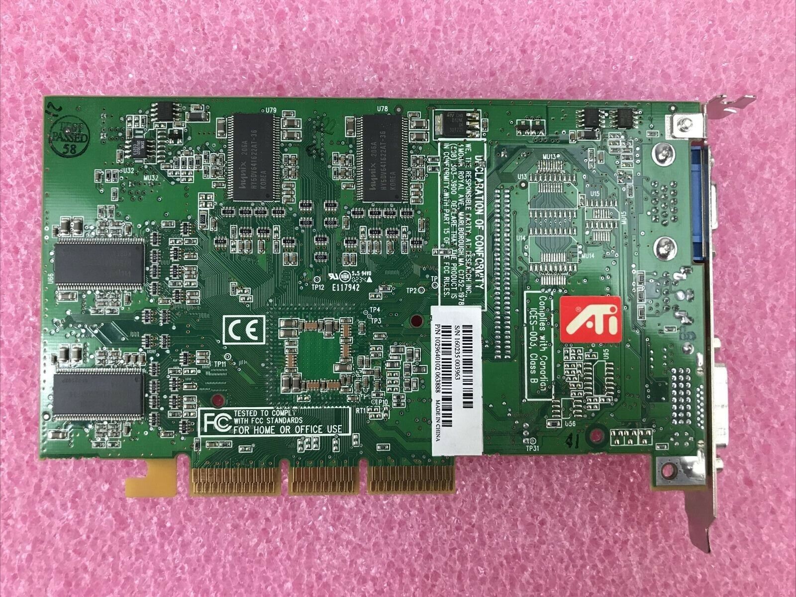 ATI 160235 003963 Graphics Card 109-76800-00