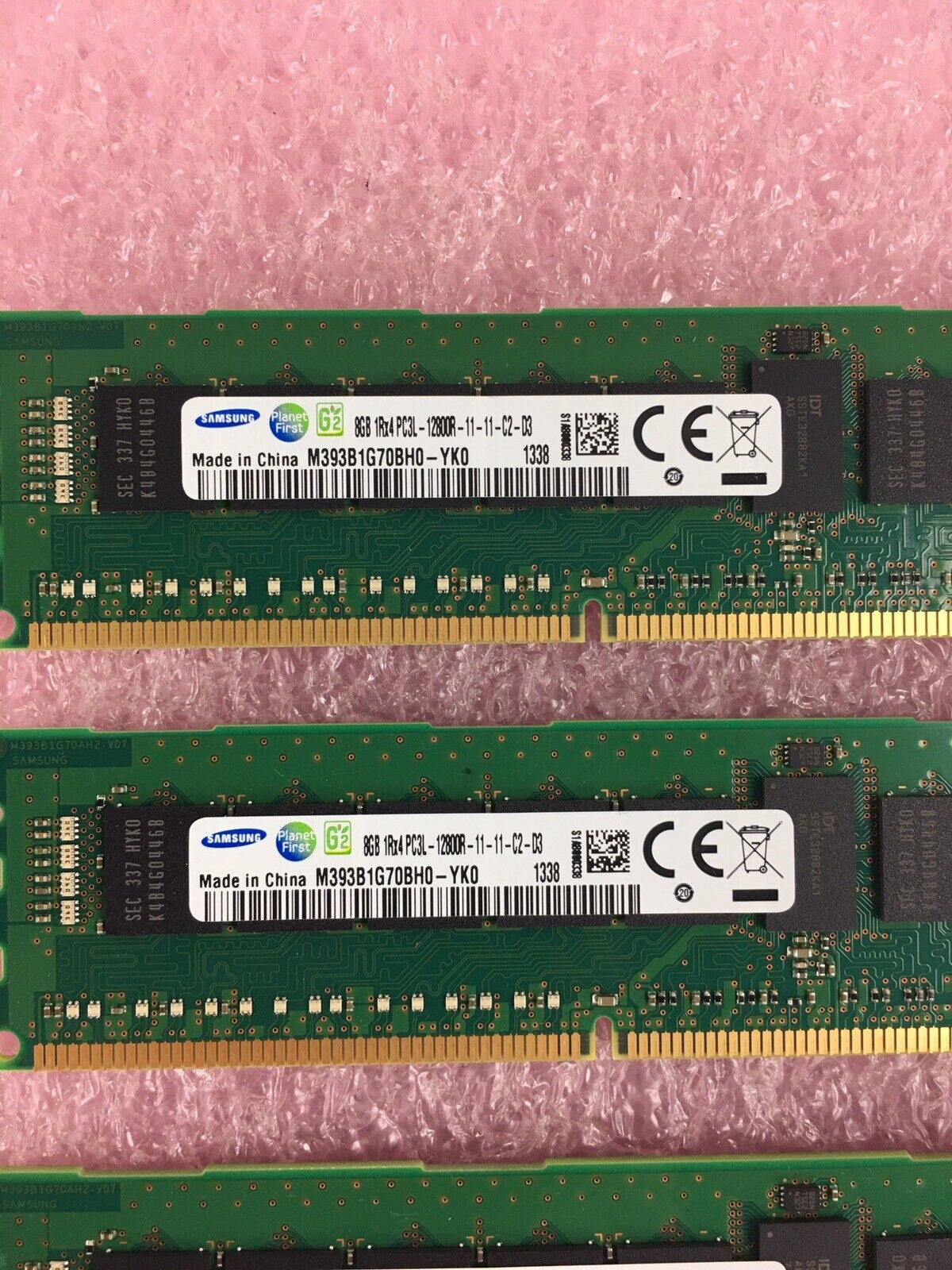 Lot of 4 Samsung 8 GB Ram M393B1G70BH0-YK0 DDR3-1600 PC3L-12800R Server Memory