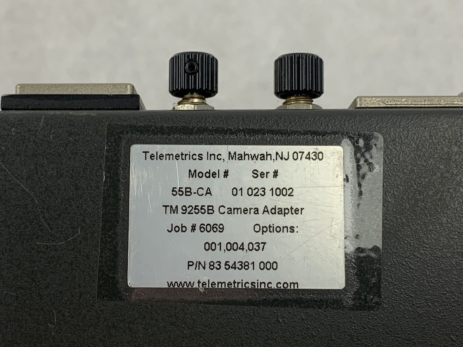 Telemetrics TM-9255B Coax Camera Adapter 55B-CA