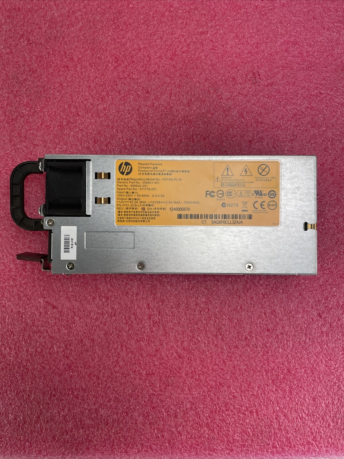 HP HSTNS-PL18 750W Server Power Supply 506821-001