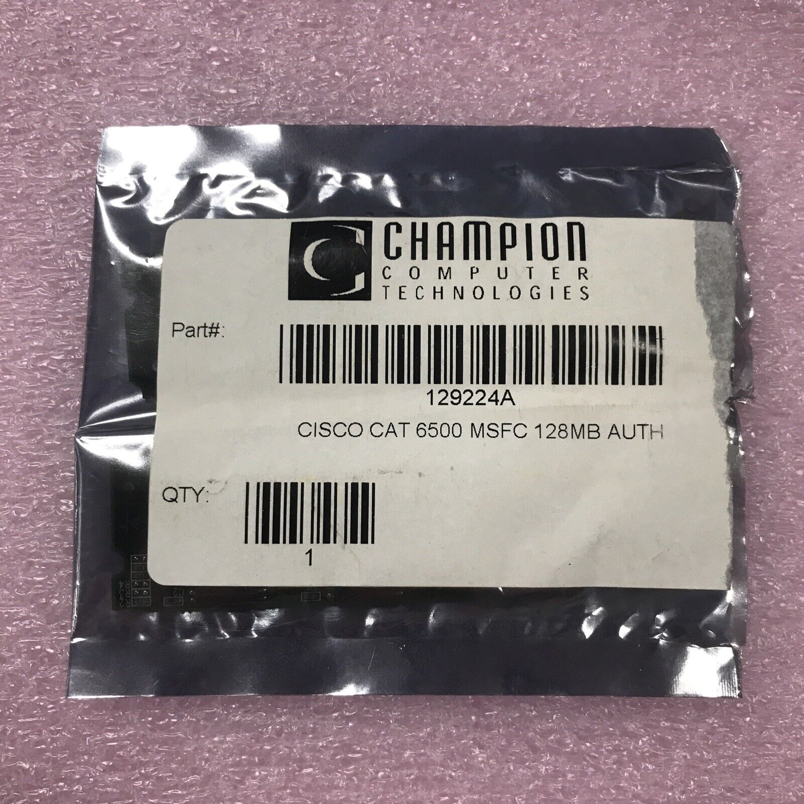 Champion Computers Tech CISCO CAT 6500 MSFC 128MB AUTH 129224A