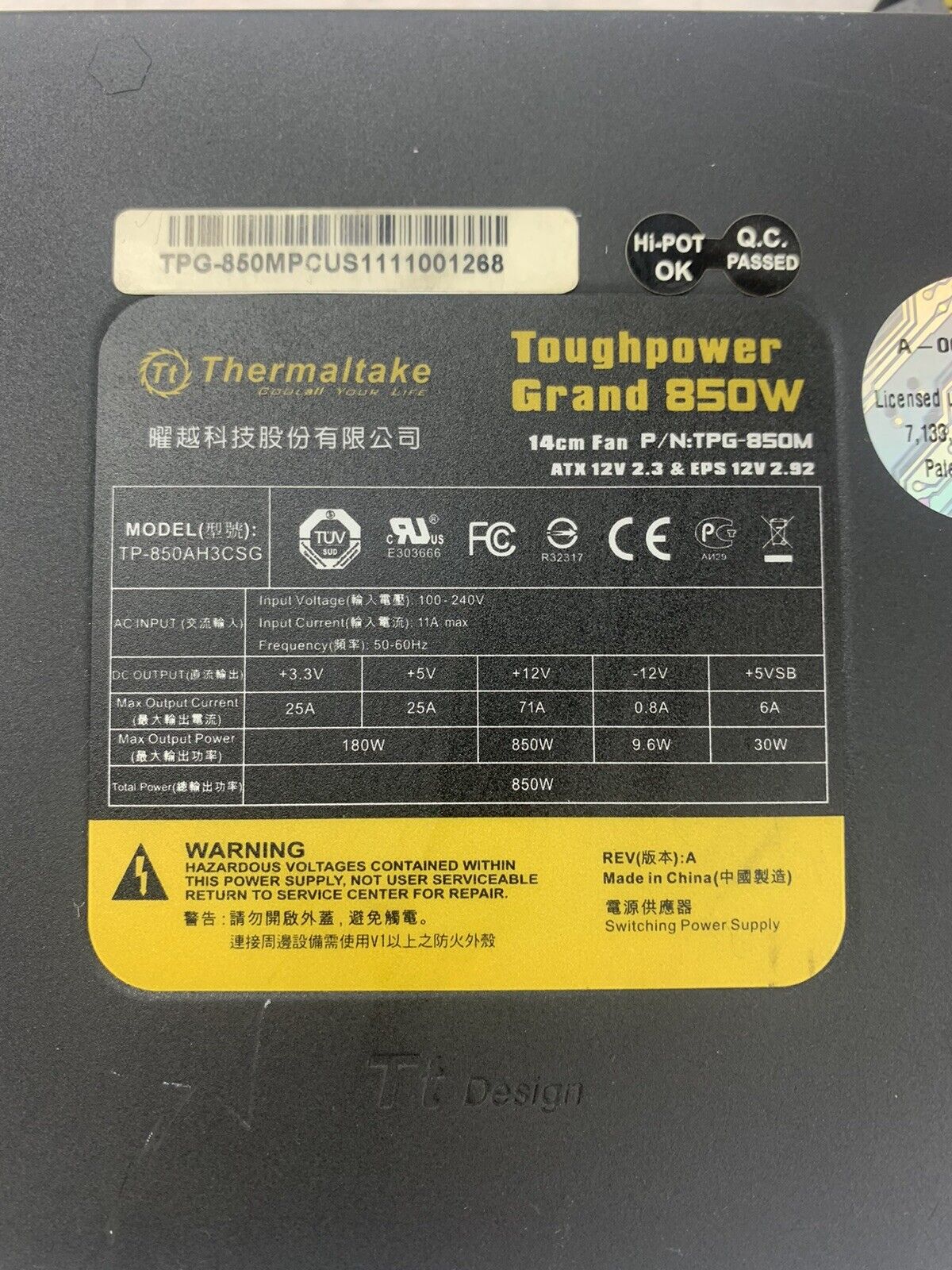 Thermaltake TP-850AH3CSG Toughpower Grand 850W Power SupplyTPG-850M Tested