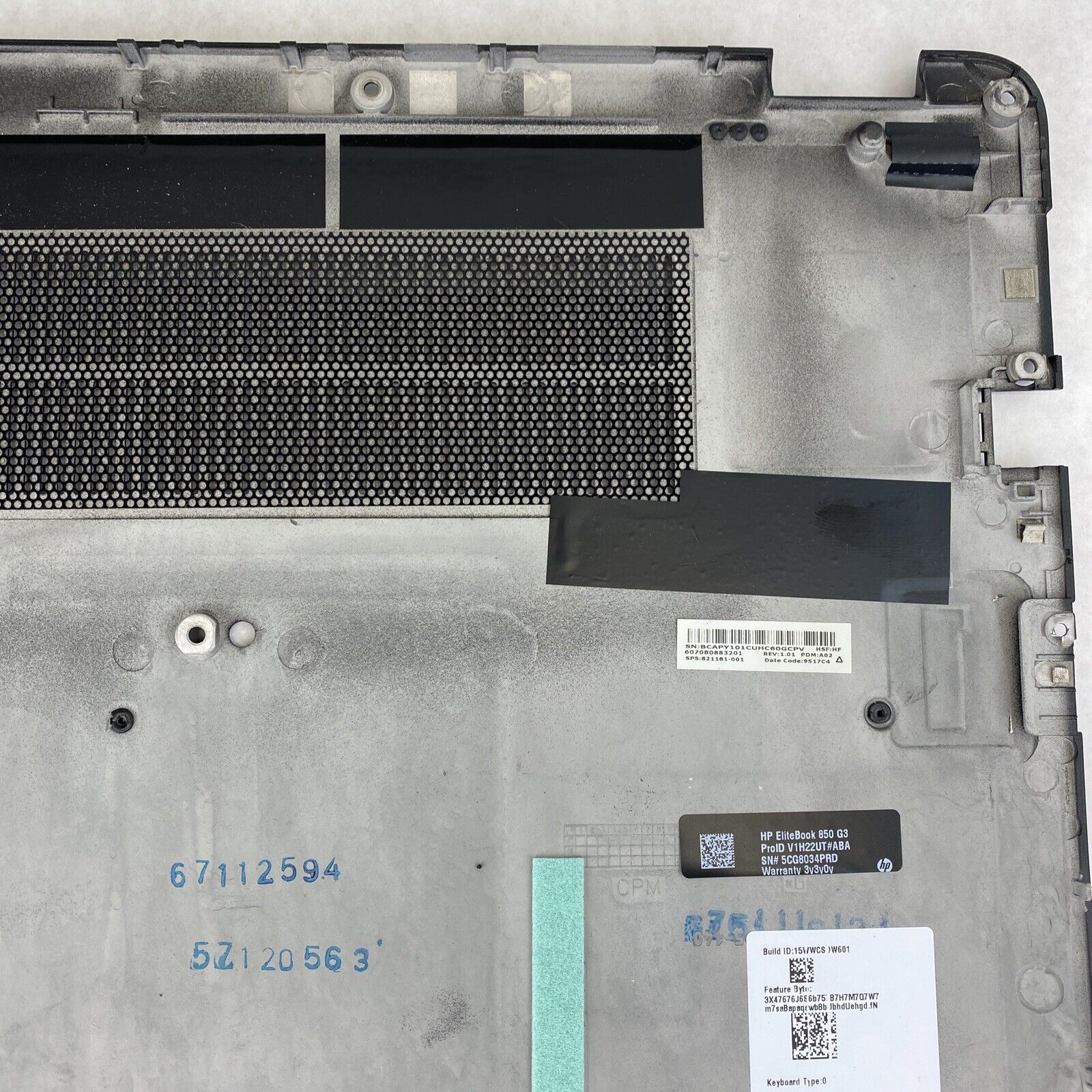 HP EliteBook 850 G3 Laptop Bottom Base Cover 821181-001