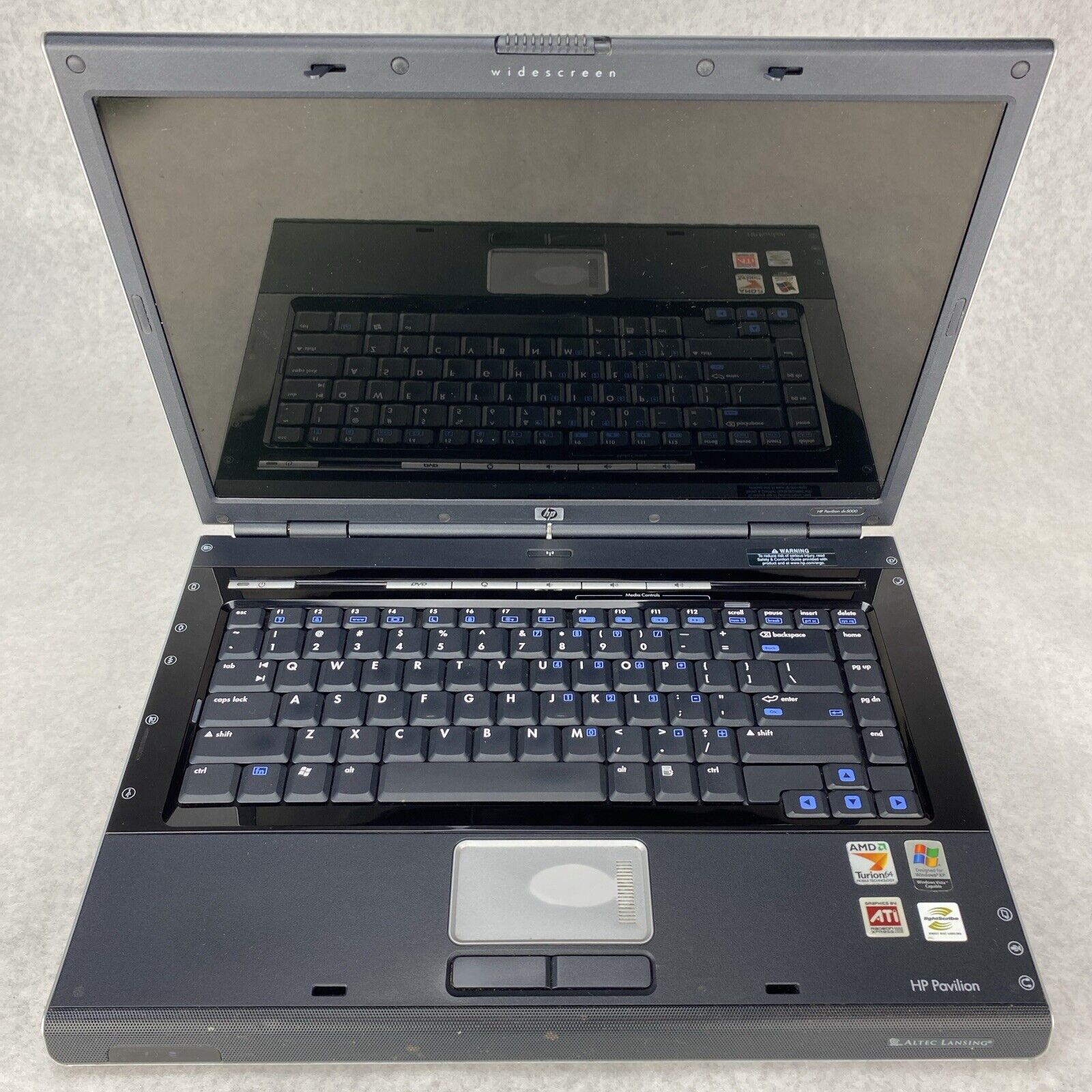 Vintage HP Pavilion dv5000 15.4" AMD Turion 64 1.80GHz 1GB RAM No AC HDD OS