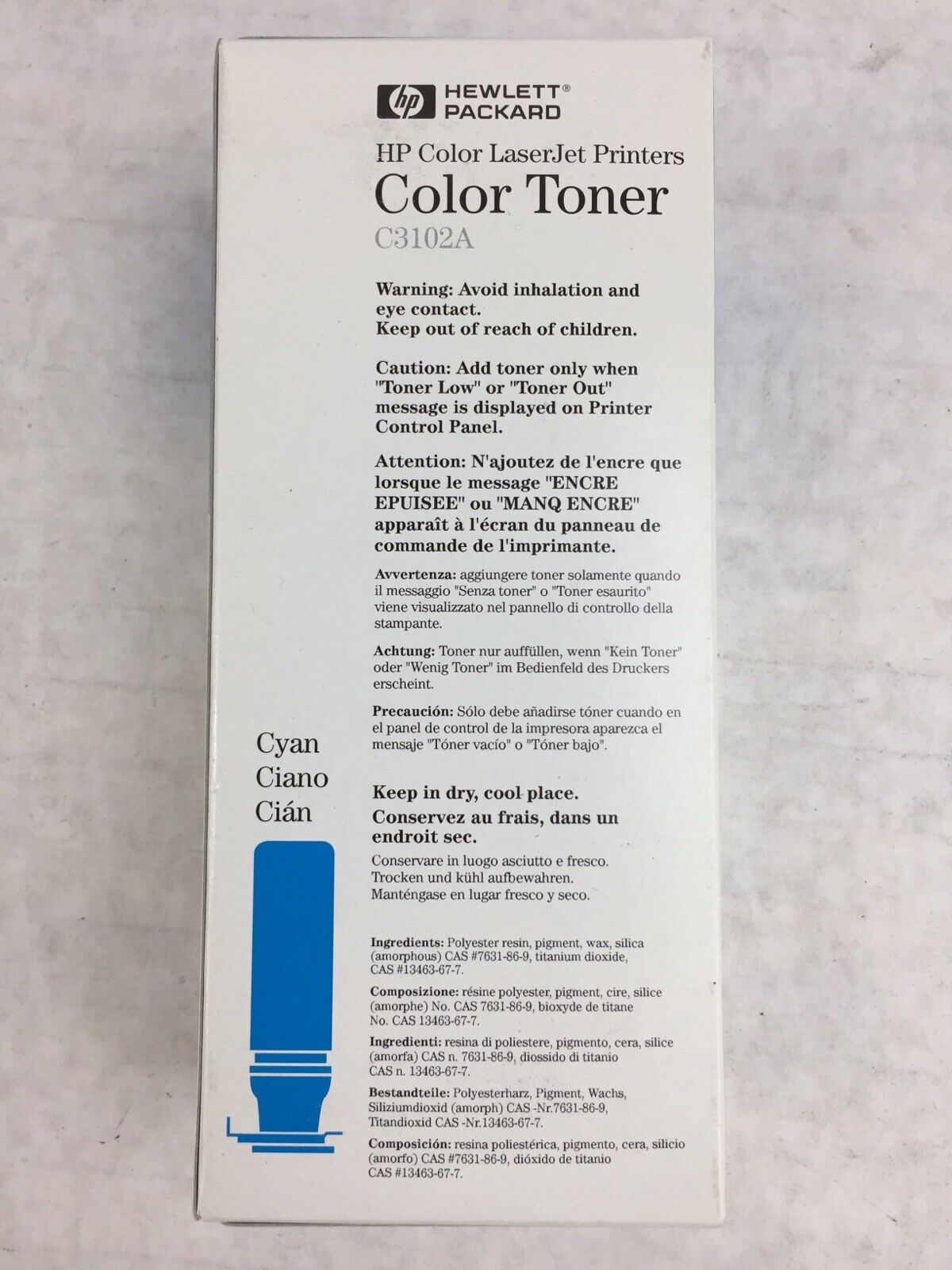 HP Color LaserJet Printers Color Toner C3102A Cyan Color LaserJet 5 (Lot of 4)