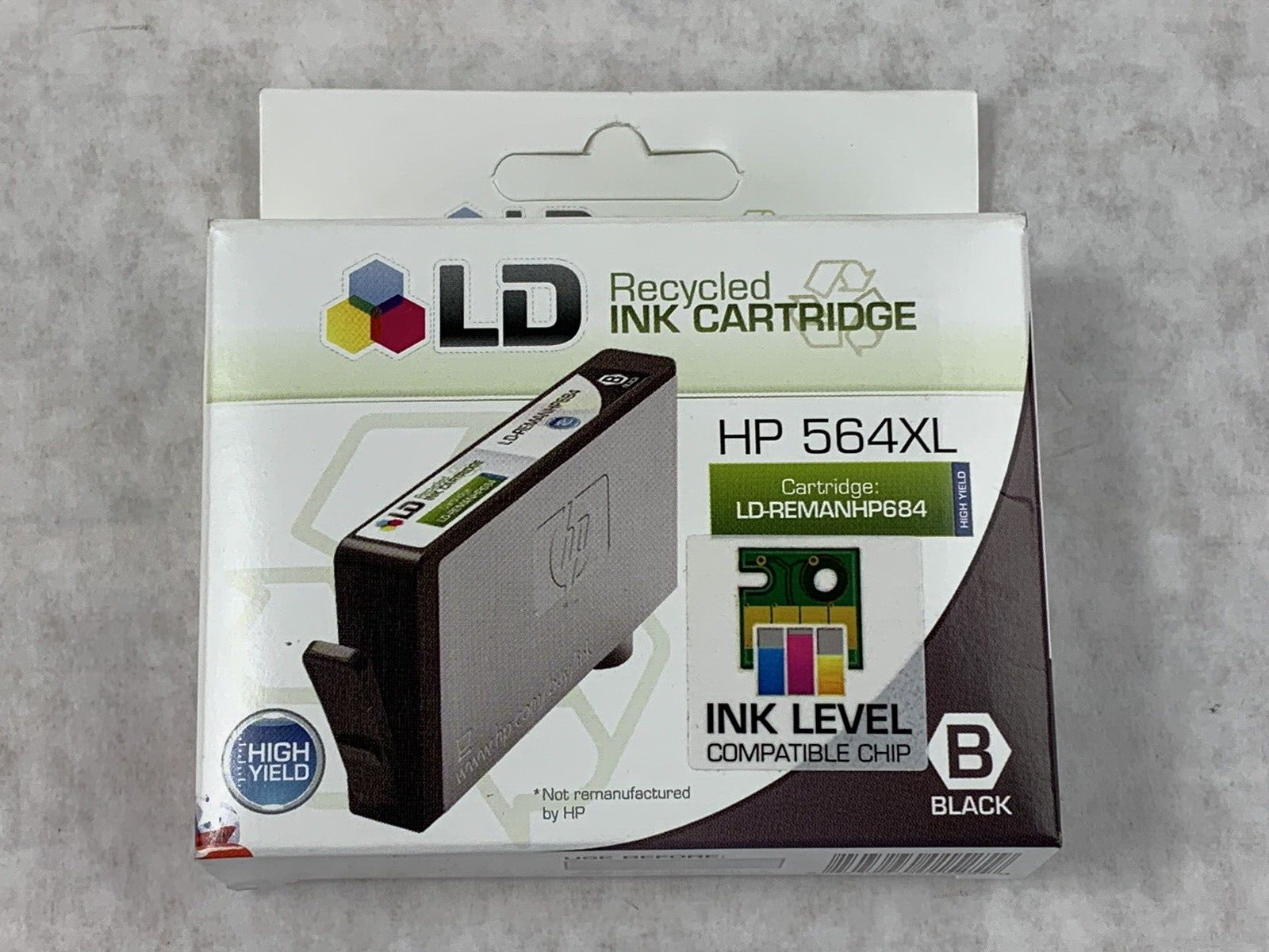 LD LD-REMANHP684 Black Ink Cartridge for HP 564XL  Factory Sealed