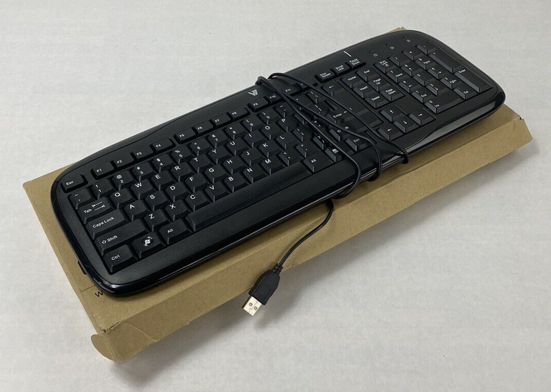 V7 KC0B1-6N6 Plug and Play Interface USB Keyboard Tested