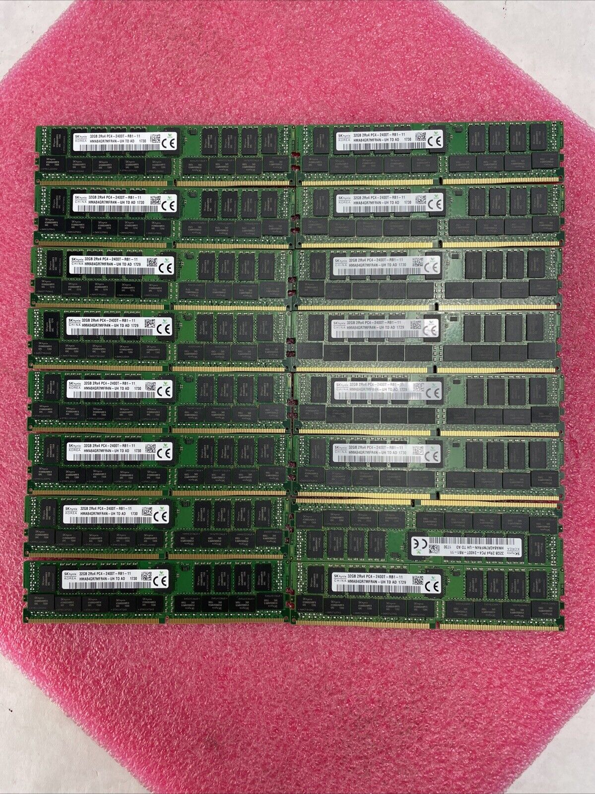 SK Hynix 32GB 2Rx4 PC4-2400T-RB1-11 HMA8GR7MFR4N Lot of 16