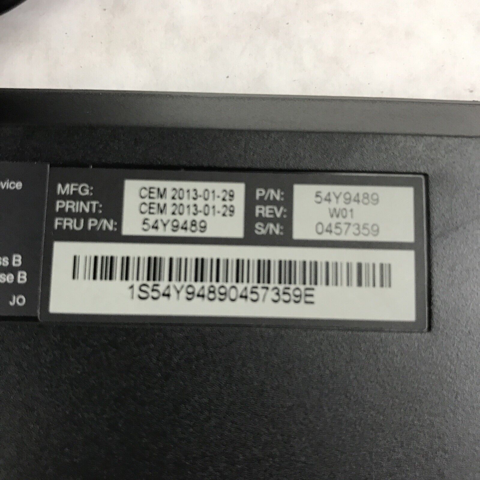 Lenovo KU-0989 Black Wired USB Desktop E8H-KU-0989 Computer Keyboard 54Y9489