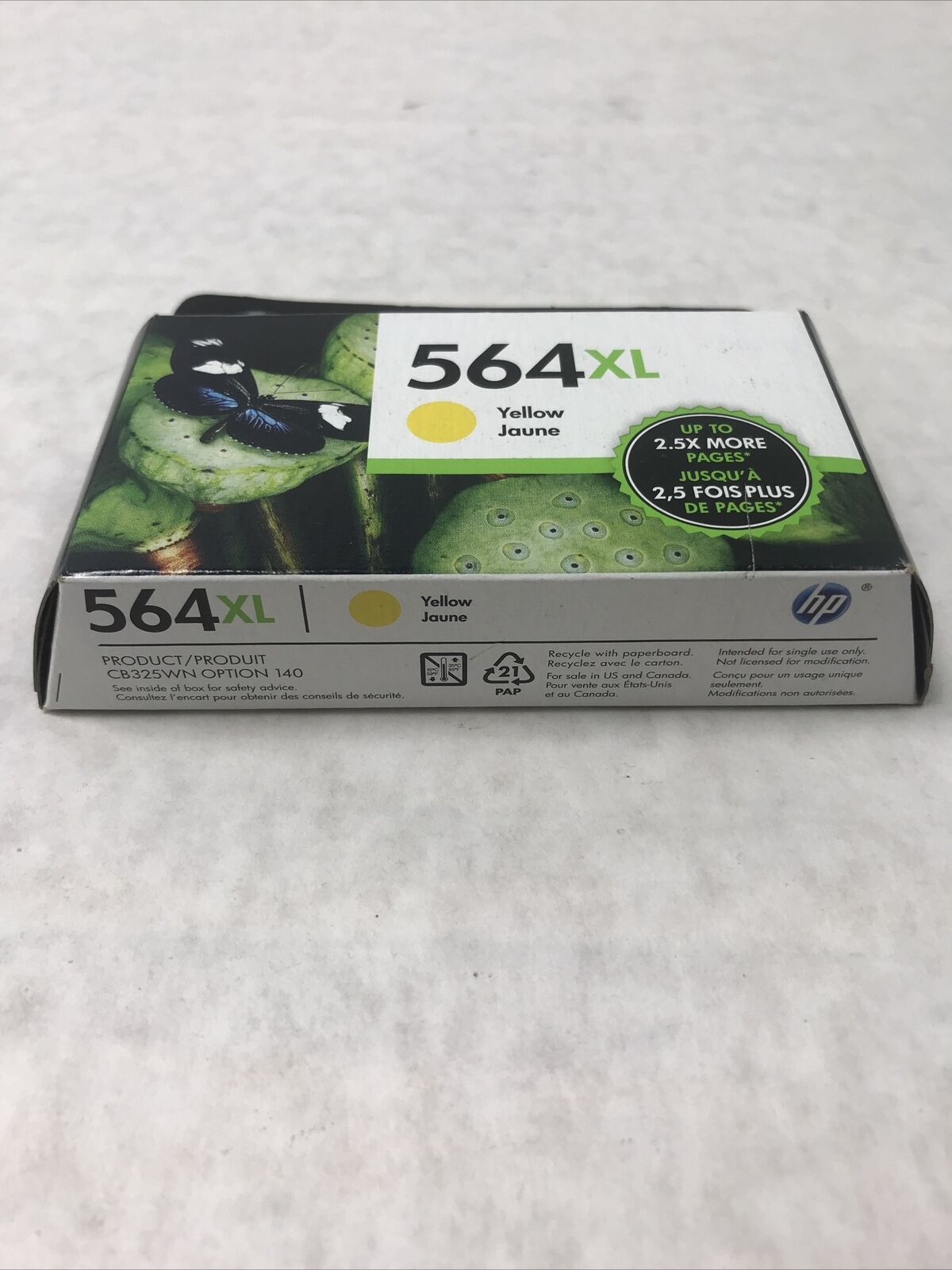 HP 564XL Yellow Ink Cartridge CB325WN (Lot of 2)