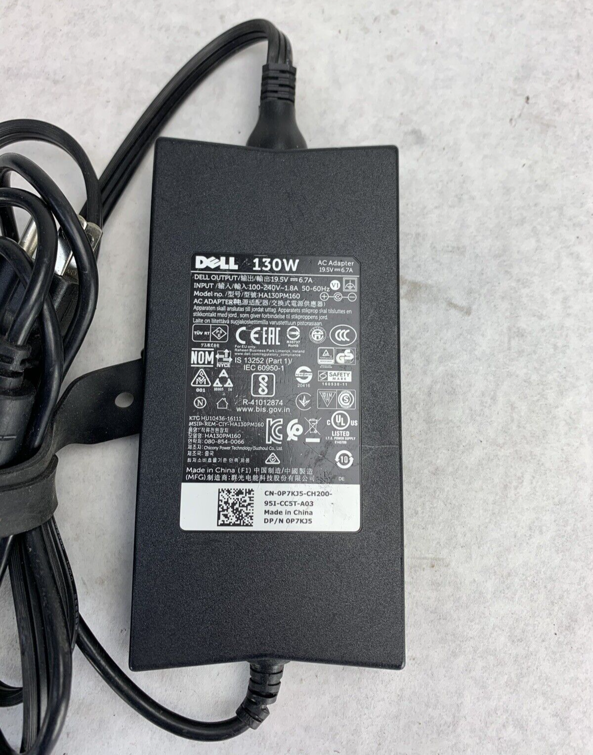 Mixed Lot of 3 Dell AC Adapter HA130PM160 LA130PM121 LA130PM190