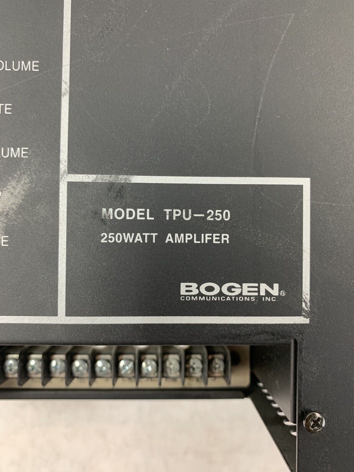 Bogen TPU-250 250 Watt Amplifier Amp Power Tested No Output For Parts and Repair